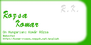 rozsa komar business card